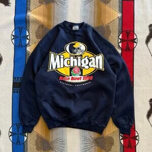 Vintage University Of Michigan 1998 Rosebowl Crewneck Sweatshirt Size Large